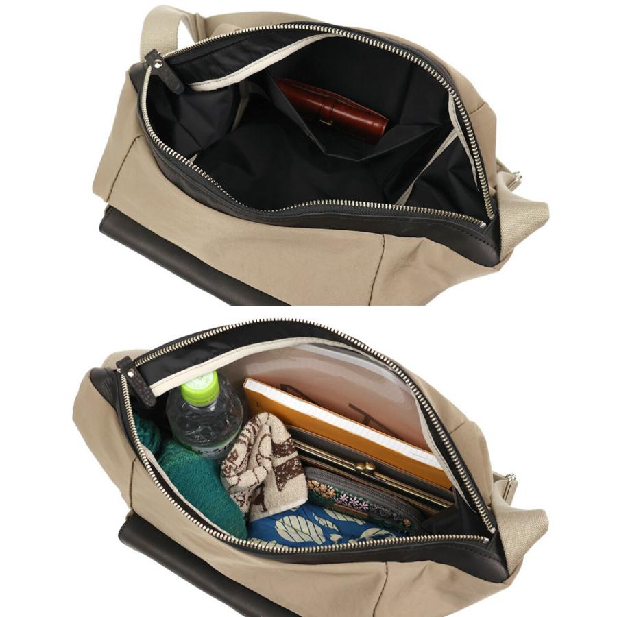 フラップデザイン ショルダーバッグ A4 ナイロン×牛革 異素材 CLEDRAN クレドラン LIMO LEATHER FLAP TOTE CL3878 日本製の画像