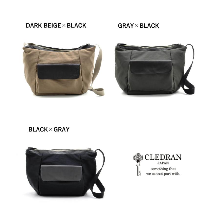 フラップデザイン ショルダーバッグ A4 ナイロン×牛革 異素材 CLEDRAN クレドラン LIMO LEATHER FLAP TOTE CL3878 日本製の画像