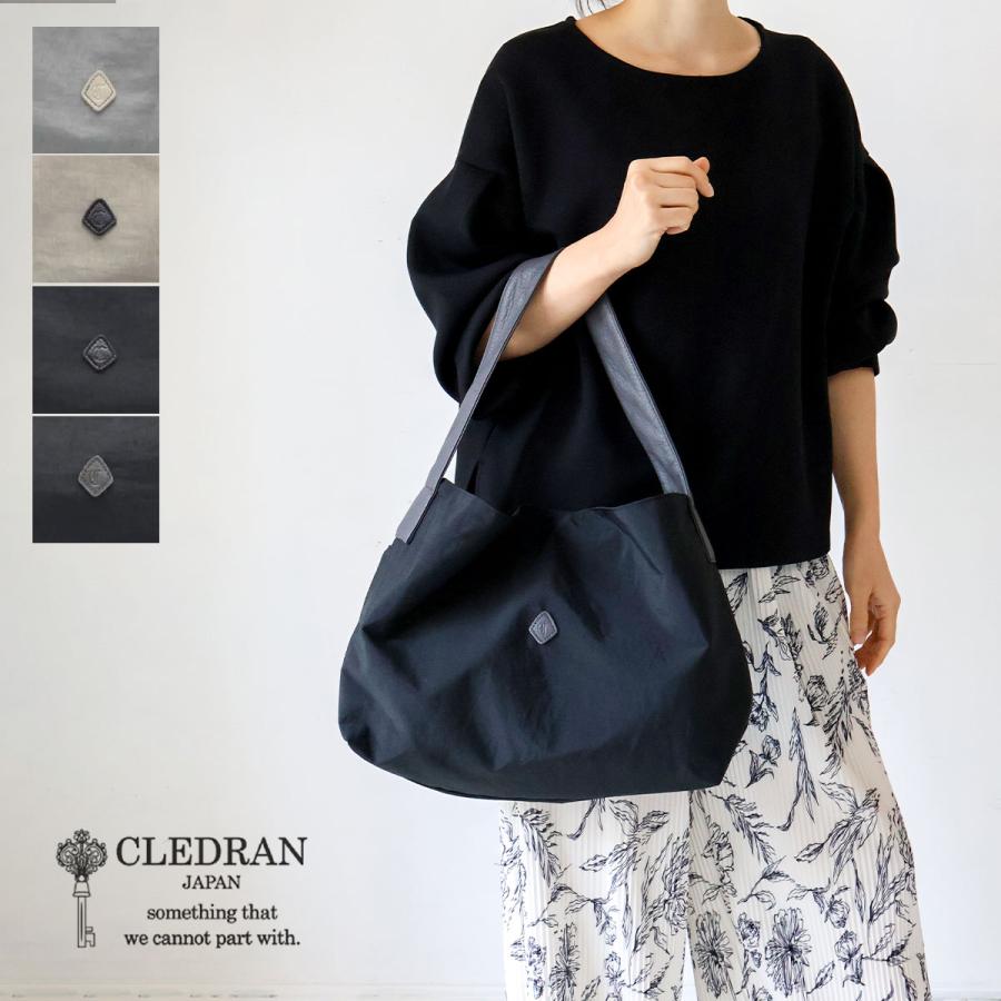 CLEDRAN（クレドラン） ハーフショルダーバッグ A4 軽量 ナイロン×牛革