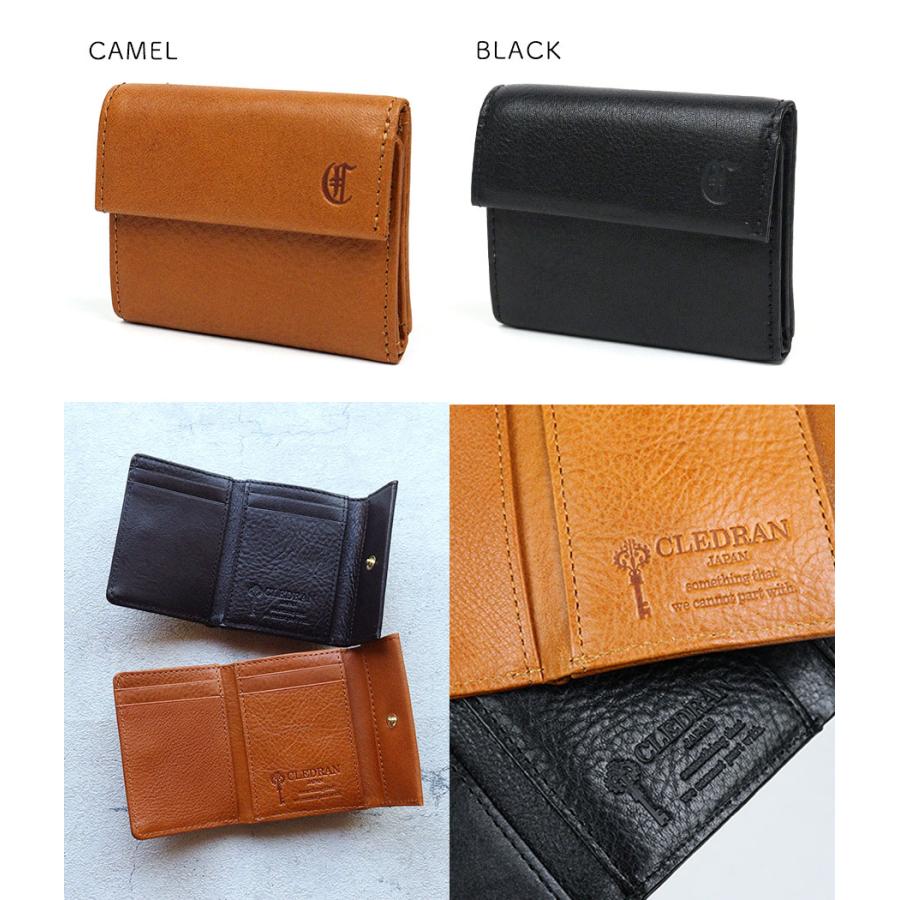 CLEDRAN（クレドラン） 三つ折り財布 コンパクト ボックス型小銭入れ