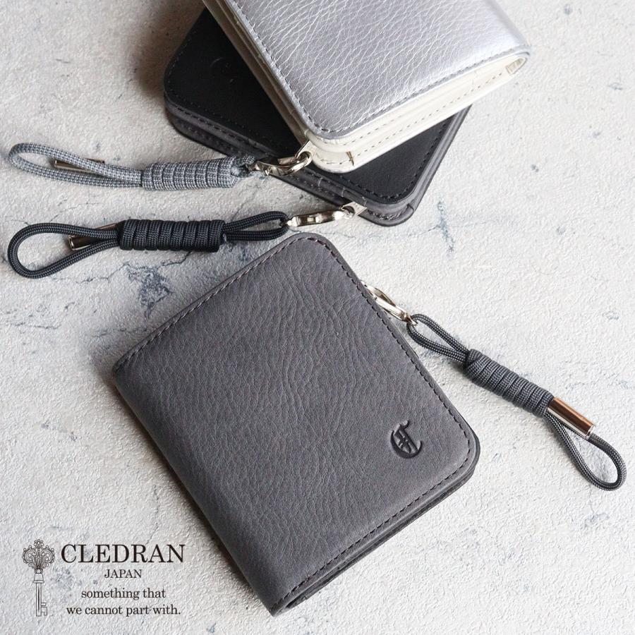 CLEDRAN（クレドラン） 2つ折り財布 縦型 バイカラー ストラップ付