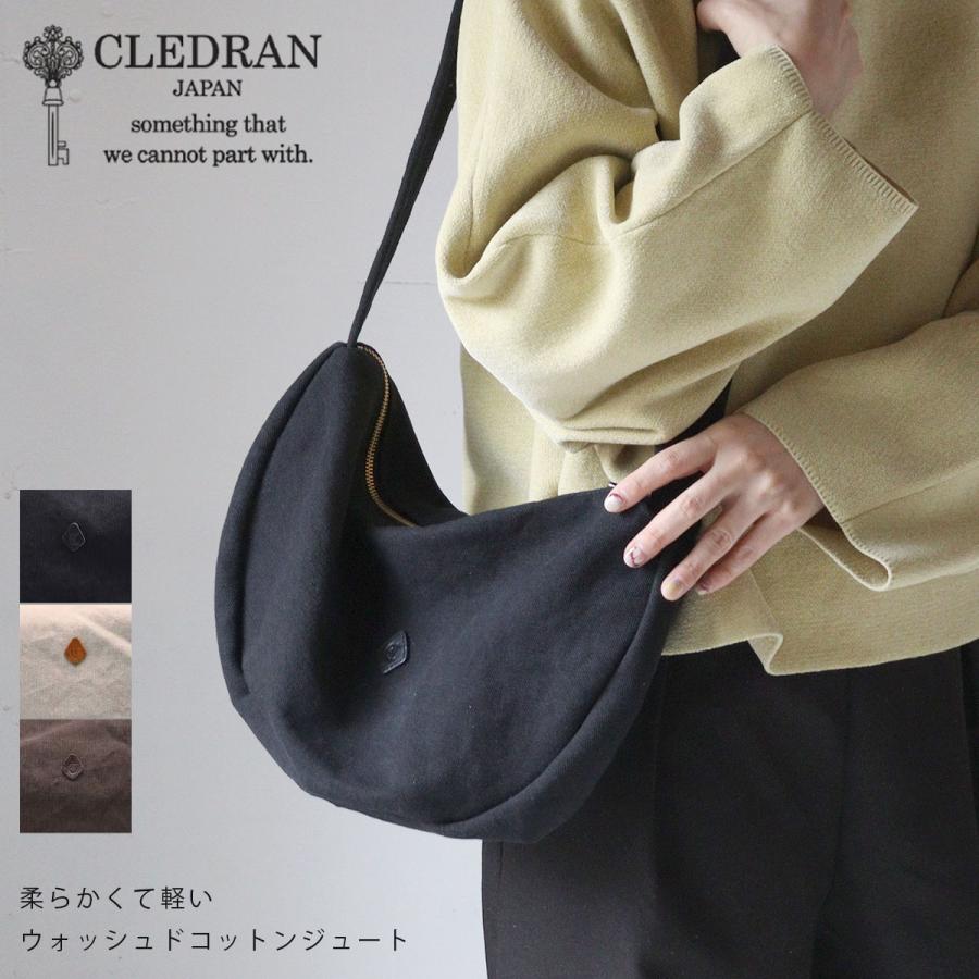 CLEDRAN（クレドラン） 半月ショルダーバッグ セミサークル コットン 