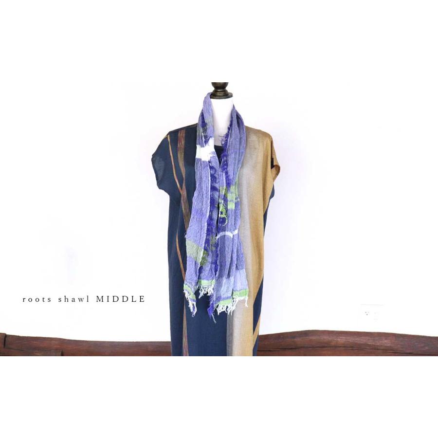 tamaki niime 播州織 コットンショールM roots shawl MIDDLE 45×180cm