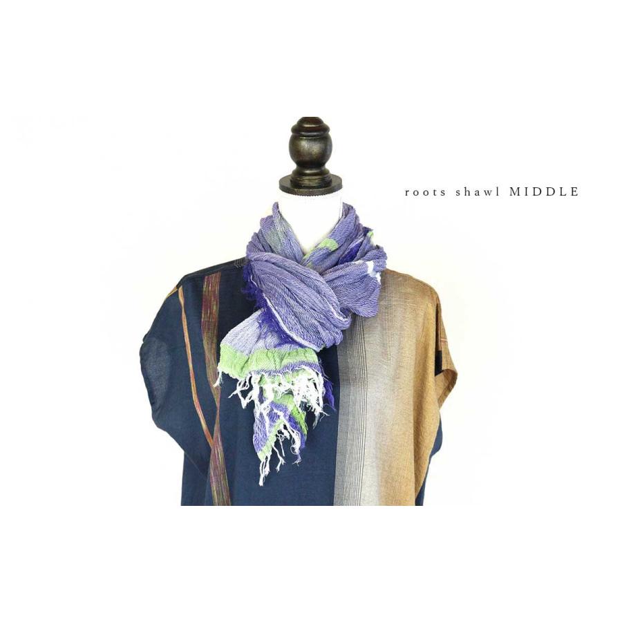 tamaki niime 播州織 コットンショールM roots shawl MIDDLE 45×180cm
