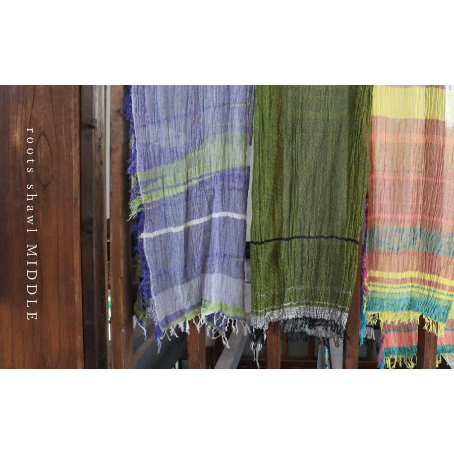 tamaki niime 播州織 コットンショールM roots shawl MIDDLE 45×180cm