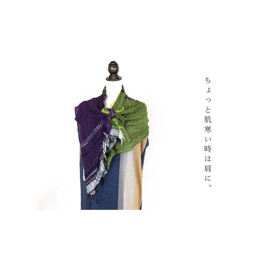 tamaki niime 播州織 コットンショールM roots shawl MIDDLE 45×180cm