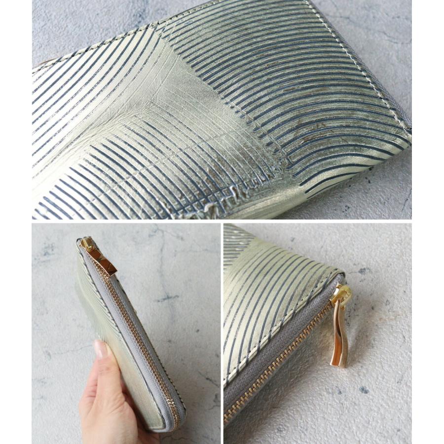ヴィアドアン COLLET L字ファスナー短財布 ゴールド VIADOAN（ヴィアドアン） 薄型 コンパクト L字ファスナー ミニ財布 櫛