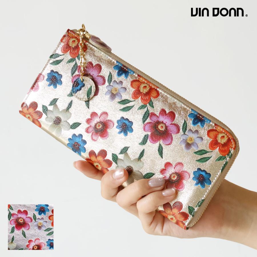 VIADOAN（ヴィアドアン） 長財布 L字ファスナー 薄型 Fleur(フルール