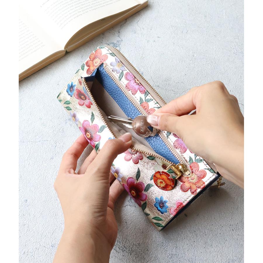 VIADOAN（ヴィアドアン） 長財布 L字ファスナー 薄型 Fleur(フルール 