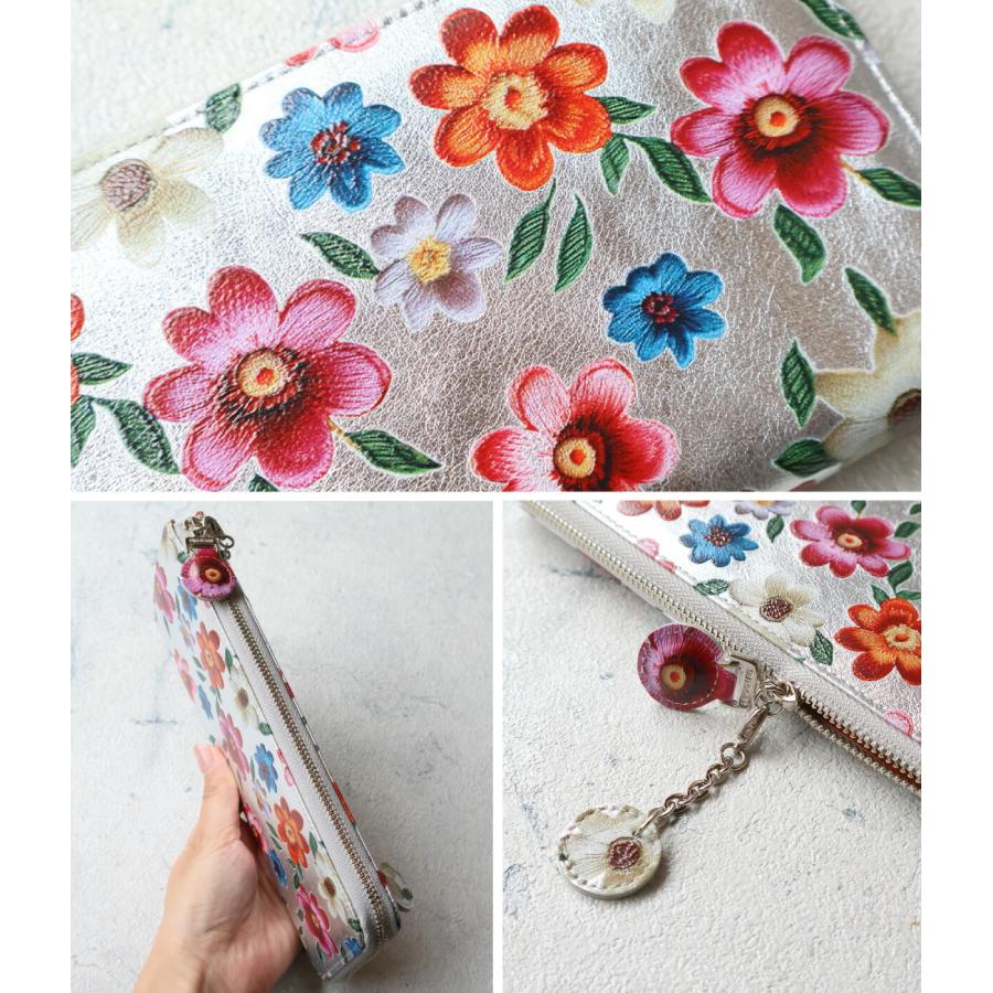 VIADOAN（ヴィアドアン） 長財布 L字ファスナー 薄型 Fleur(フルール