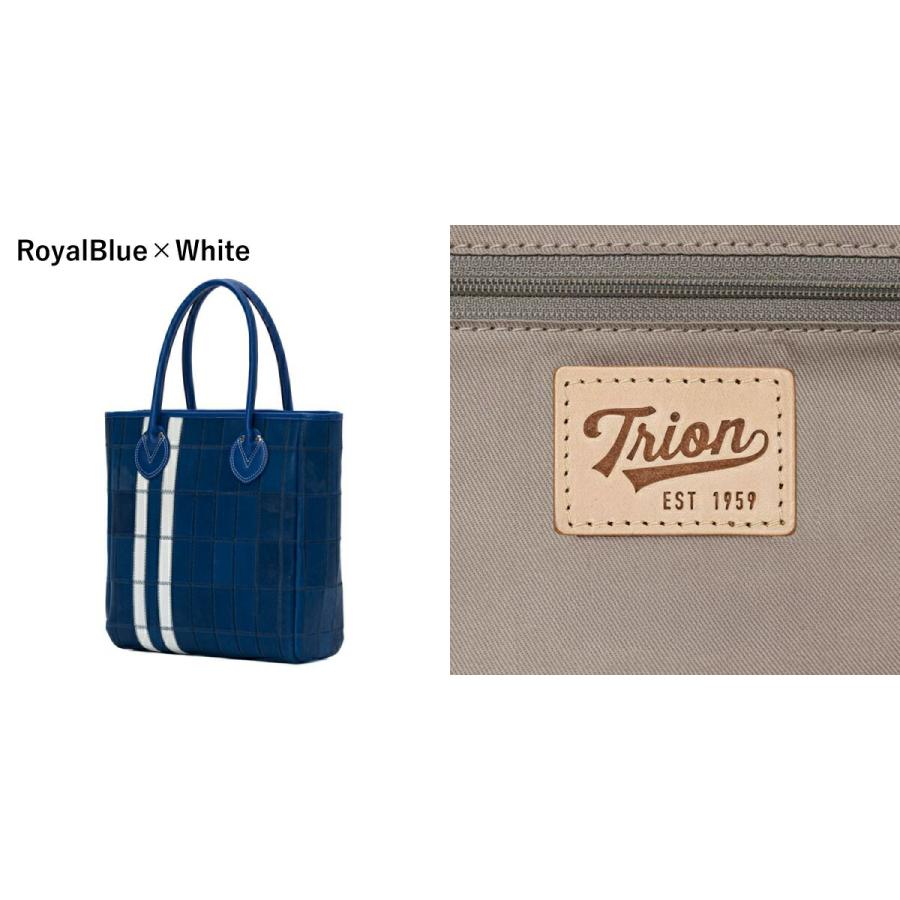 限定 TRION トライオン DPC250L RoyalBlue x White ライントート 縦型トートバッグ 本革グラブレザー 2025SS限定 A4の画像