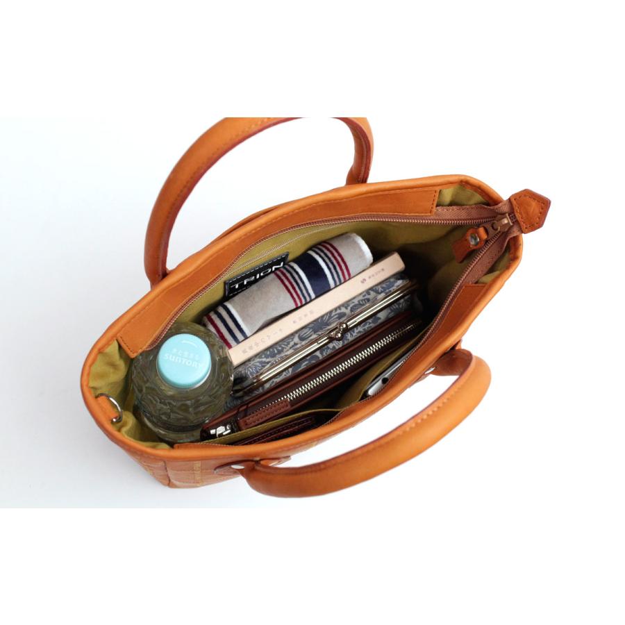 ミニトートバッグ TRION トライオン バッグ DPC252 本革 パネルレザー