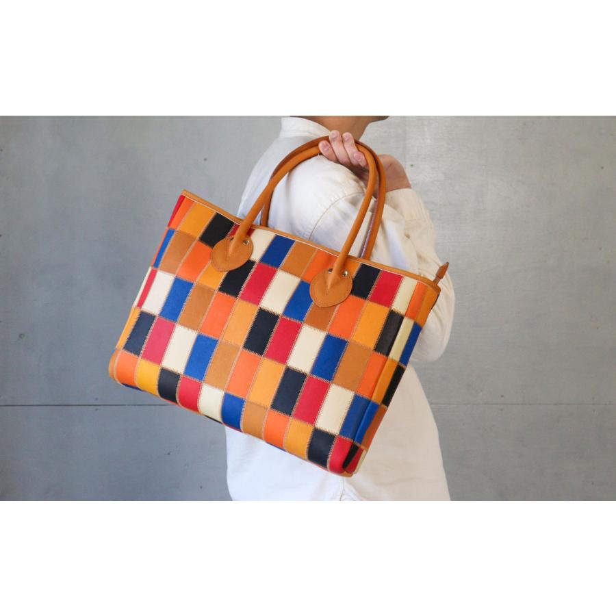 最終値下げ　【美品】トライオン　TRION トート横型 トートバッグ 横型 TRION トライオン バッグ DPC260 本革 パネル