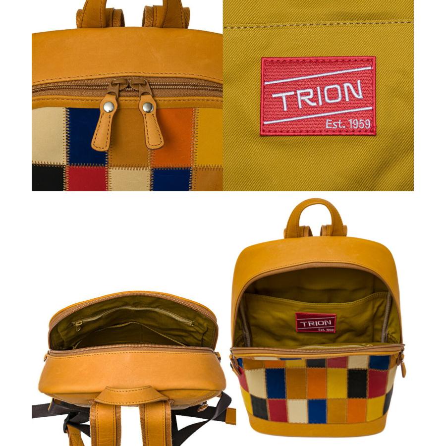 レザーリュック マルチカラー グラブレザー TRION トライオン パネル