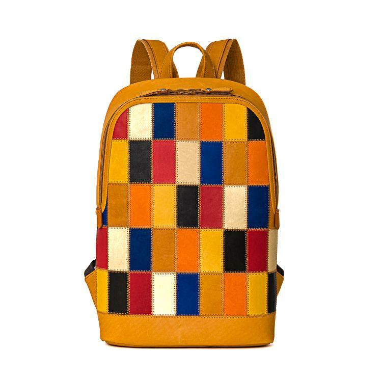 レザーリュック マルチカラー グラブレザー TRION トライオン パネル