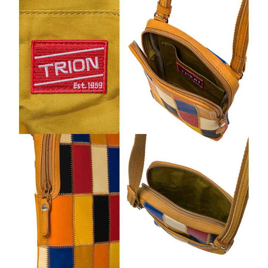 ミニショルダーバッグ グラブレザー TRION トライオン パネルレザー