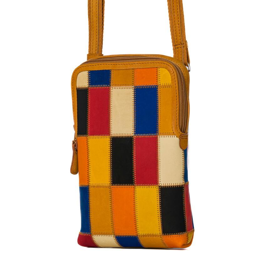 ミニショルダーバッグ グラブレザー TRION トライオン パネルレザー