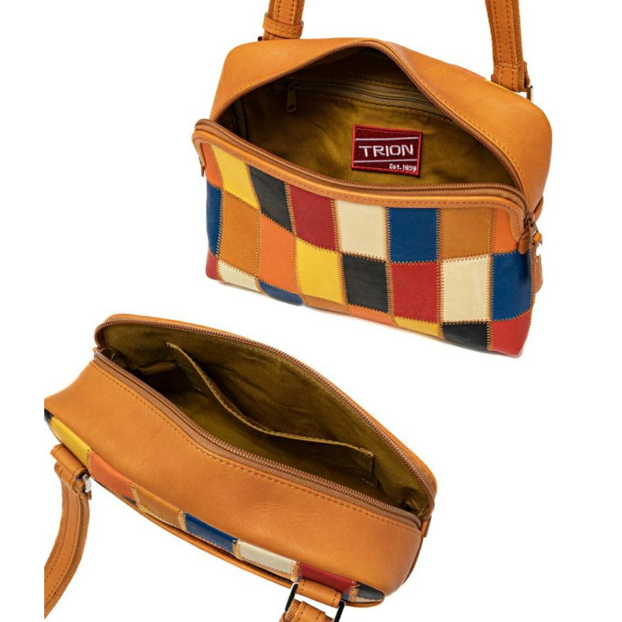 ショルダーバッグ グラブレザー TRION トライオン パネルレザー マルチ