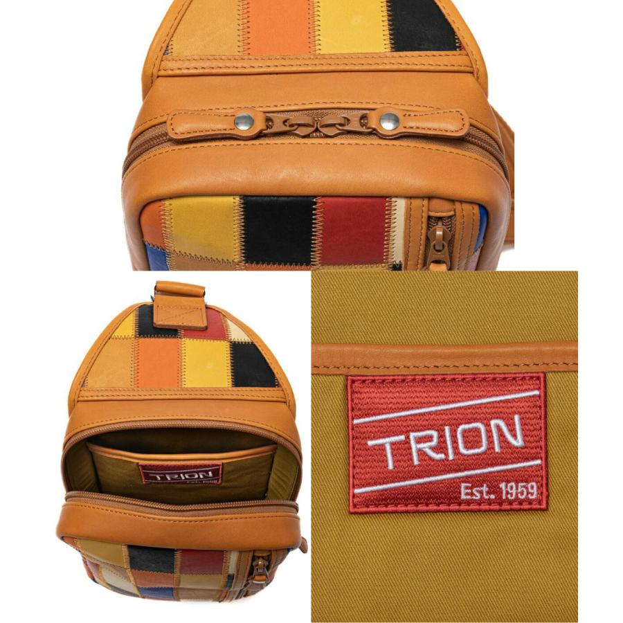 TRION（トライオン） ボディバッグ グラブレザー パネルレザー マルチ