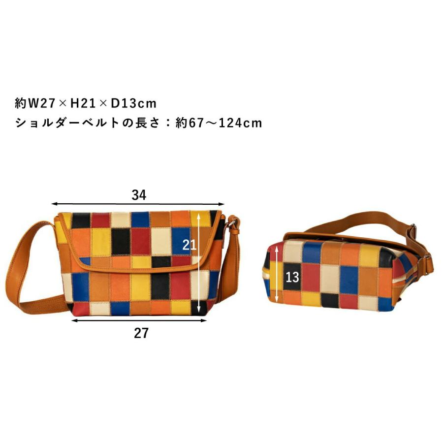 ショルダーバッグ グラブレザー TRION トライオン パネルレザー マルチ