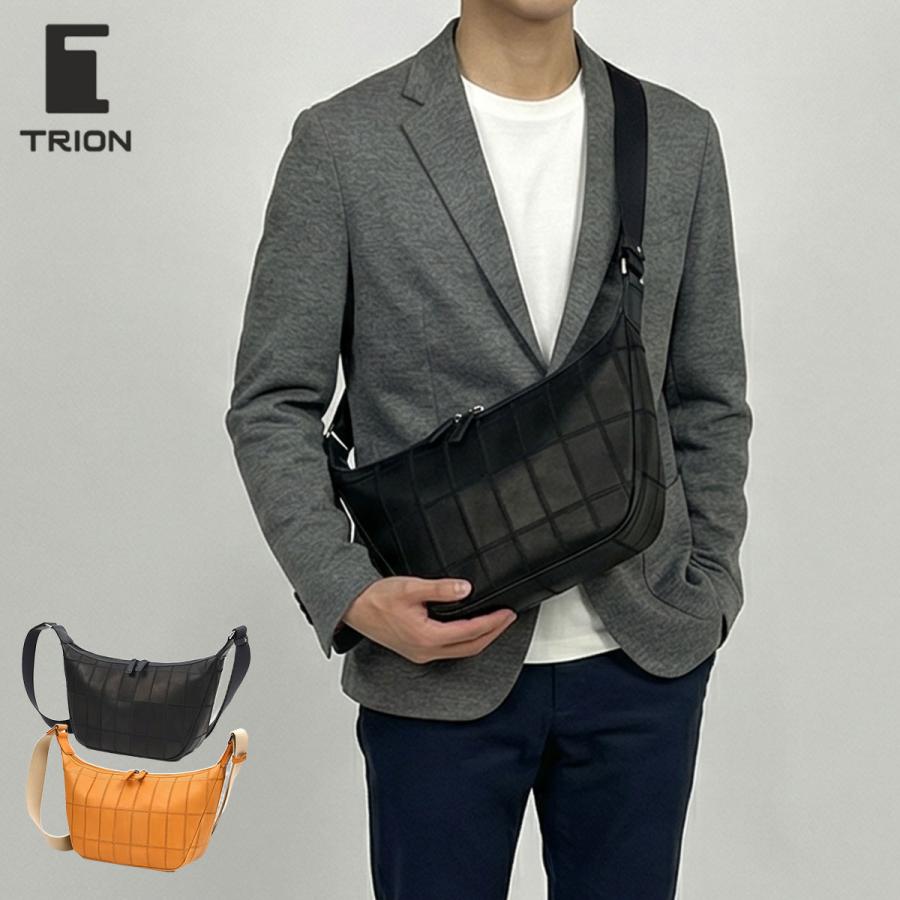 ショルダーバッグ グラブレザー TRION トライオン パネルレザー 斜めがけ 肩掛け DPC294 本革グラブレザー