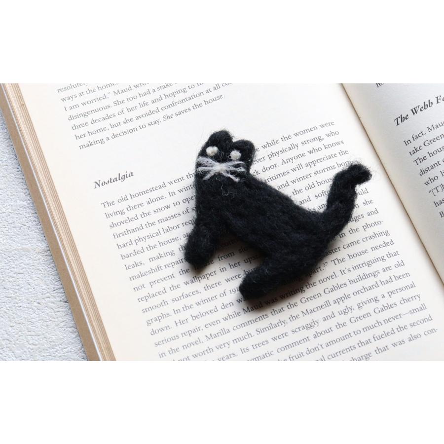 EARTH MADE（アースメイド） フエルトブローチ ネコ NEKO 羊毛 猫 黒猫