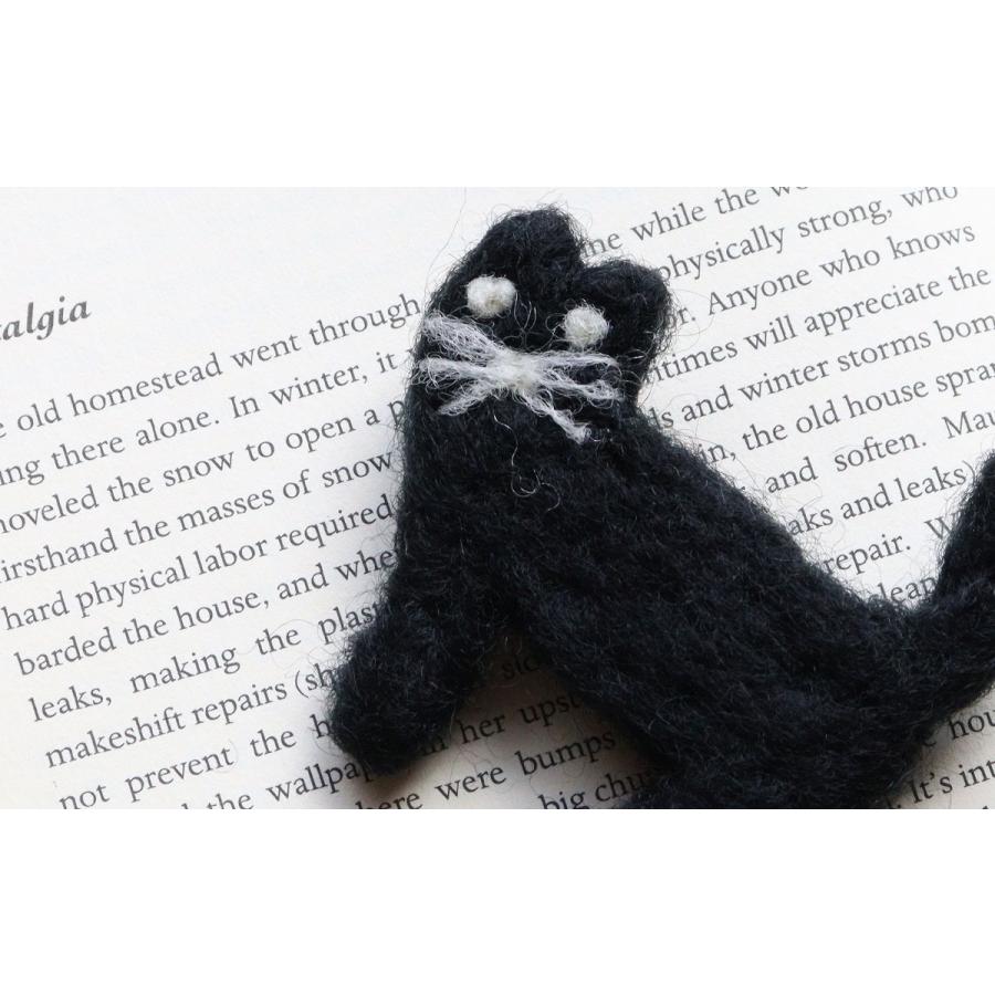 EARTH MADE（アースメイド） フエルトブローチ ネコ NEKO 羊毛 猫 黒猫