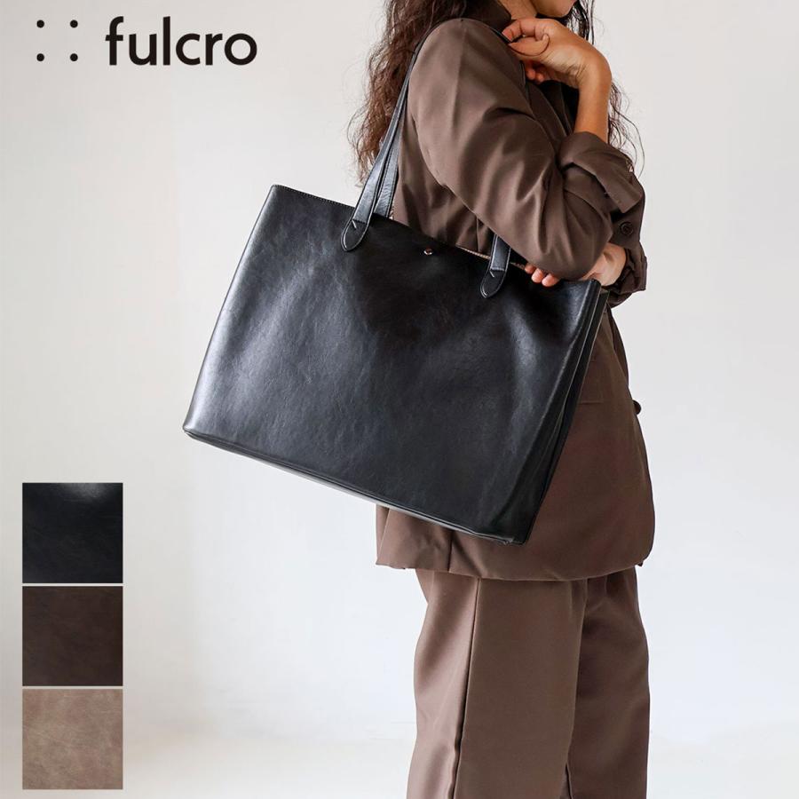 【極美品】フルラ ロータス トートバッグ ビジネス レザー 手提げ 黒 A4可 fulcro（フルクロ） トートバッグ A4 15インチPC収納 R portal 通勤