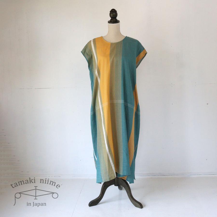 tamaki niime ワンピース 播州織 Aライン コットン fuwa-T LONG 全て