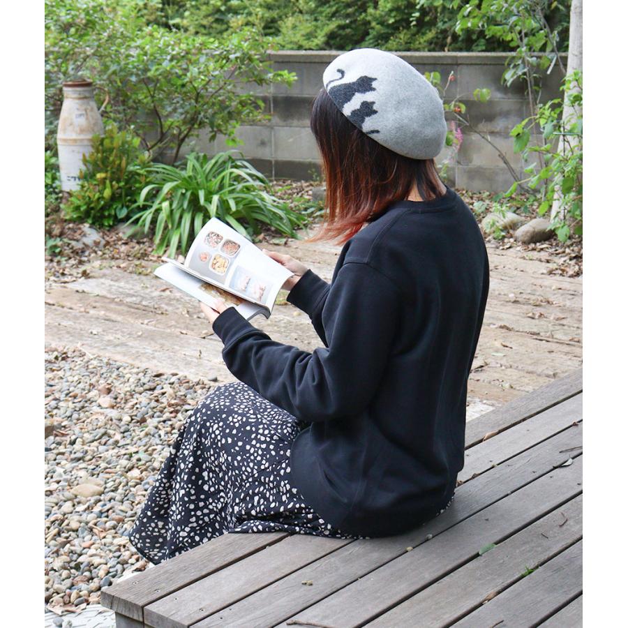 ベレー帽 キャット玉 猫 ネコ HUT(ハット) ウール WOOL フリーサイズ