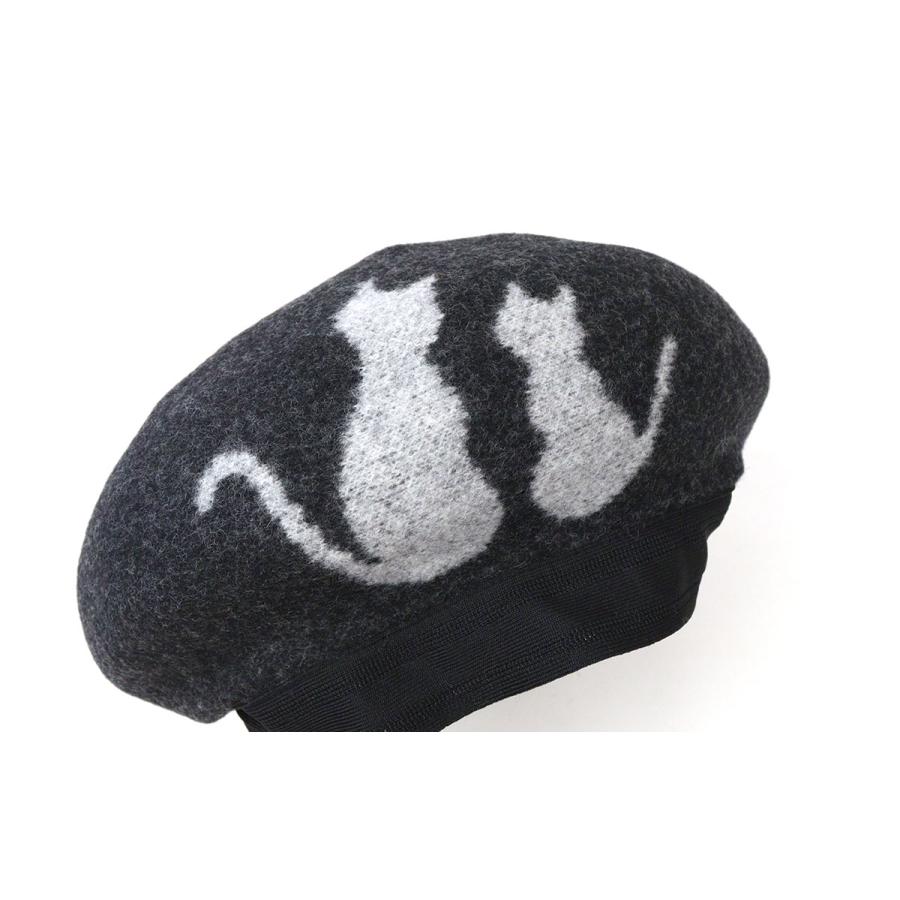 ベレー帽 キャット玉 猫 ネコ HUT(ハット) ウール WOOL フリーサイズ