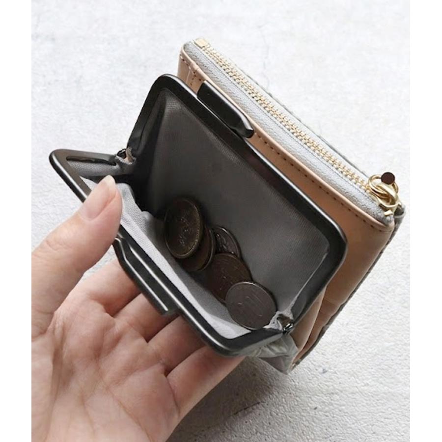 POMTATA（ポンタタ） エナメル クロコ型押しレザー 二つ折り財布