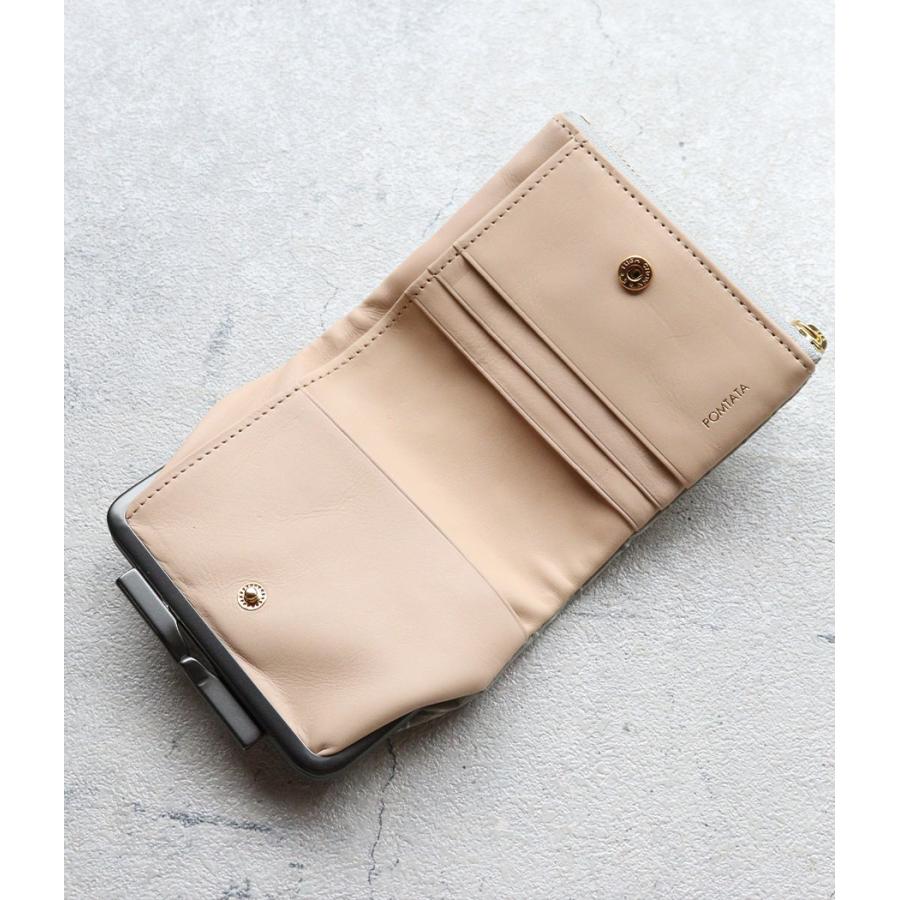 POMTATA（ポンタタ） エナメル クロコ型押しレザー 二つ折り財布