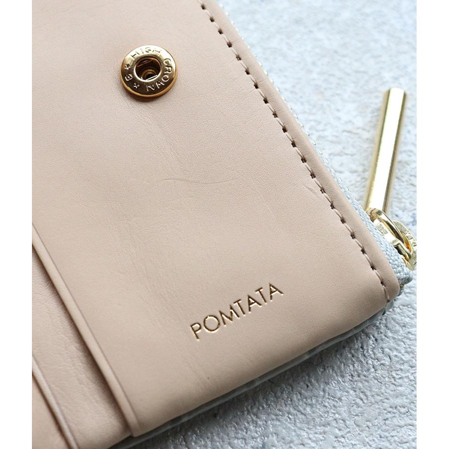 POMTATA（ポンタタ） エナメル クロコ型押しレザー 二つ折り財布