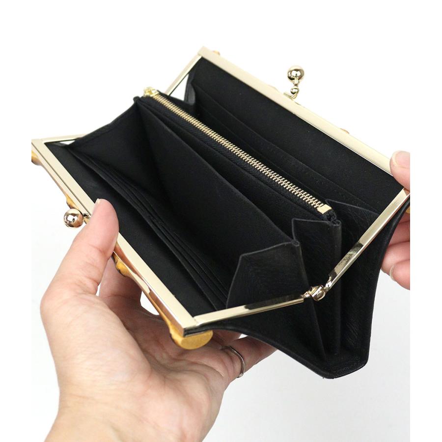 POMTATA（ポンタタ） がま口長財布 バンブー 竹製金具 BAM 本革 牛革