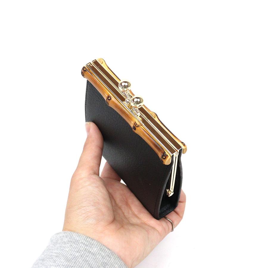 POMTATA（ポンタタ） がま口財布 バンブー 竹製金具 BAM 本革 牛革