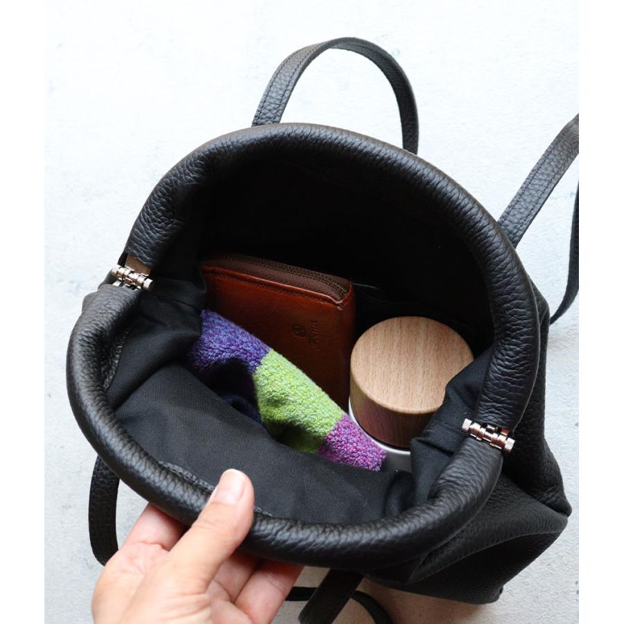 POMTATA（ポンタタ） がま口 ショルダーバッグ 本革 牛革 トートバッグ