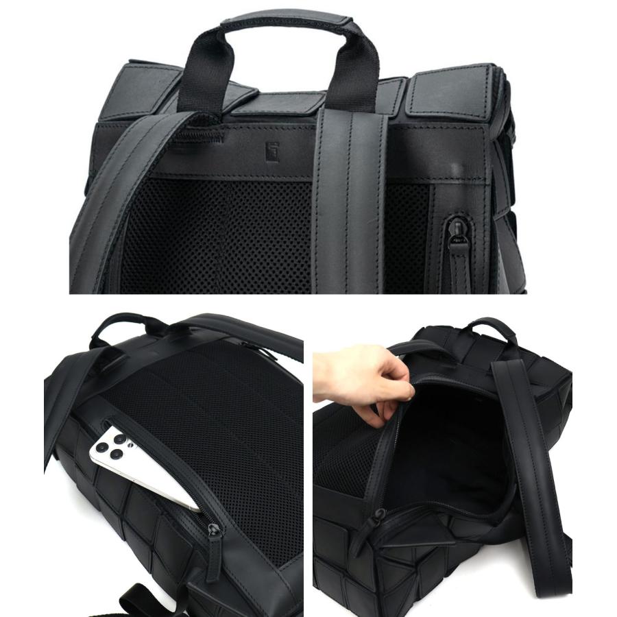 TRION（トライオン） バックパック 本革 B4 軽量 ナイロン ブラック