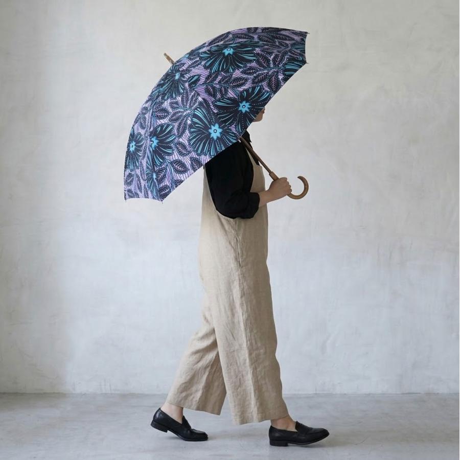 アフリカンプリントの 晴雨兼用パラソル 47cm 和装 長傘 雨傘 日傘