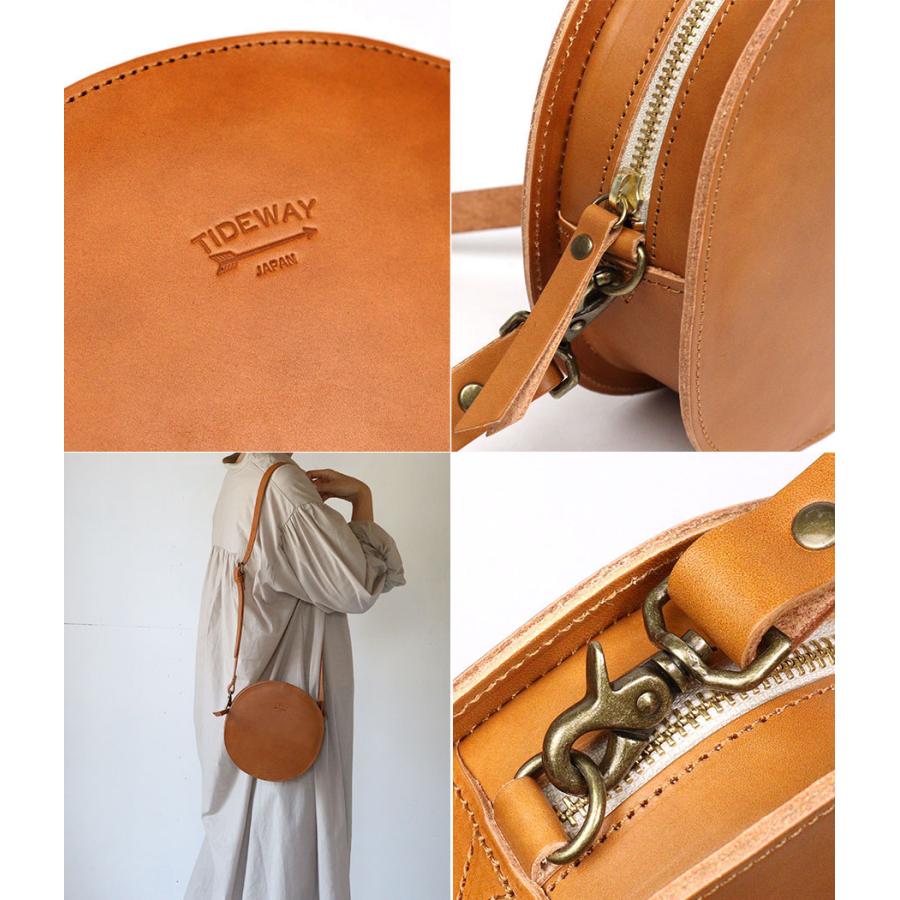 【美品】TIDEWAY  NUME MARU ショルダーバック キャメル レザー TIDEWAY（タイドウェイ） バッグ サークルショルダーバッグ 2WAY