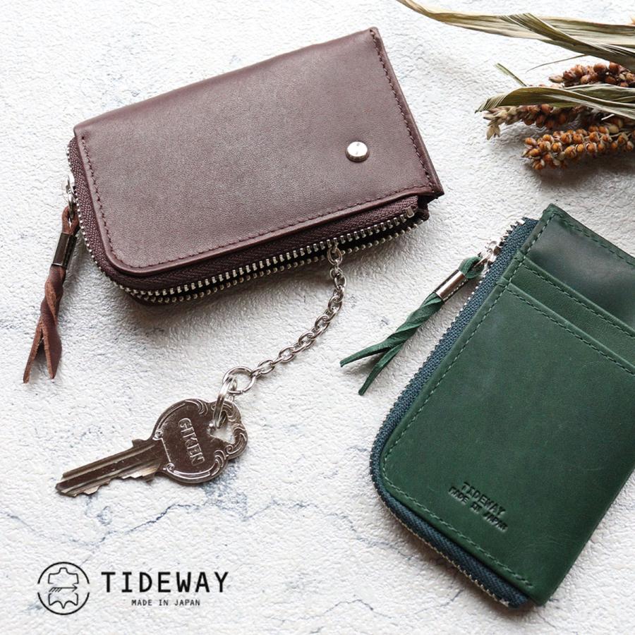 TIDEWAY（タイドウェイ） キーケース ミニ財布 L字ファスナー 牛革