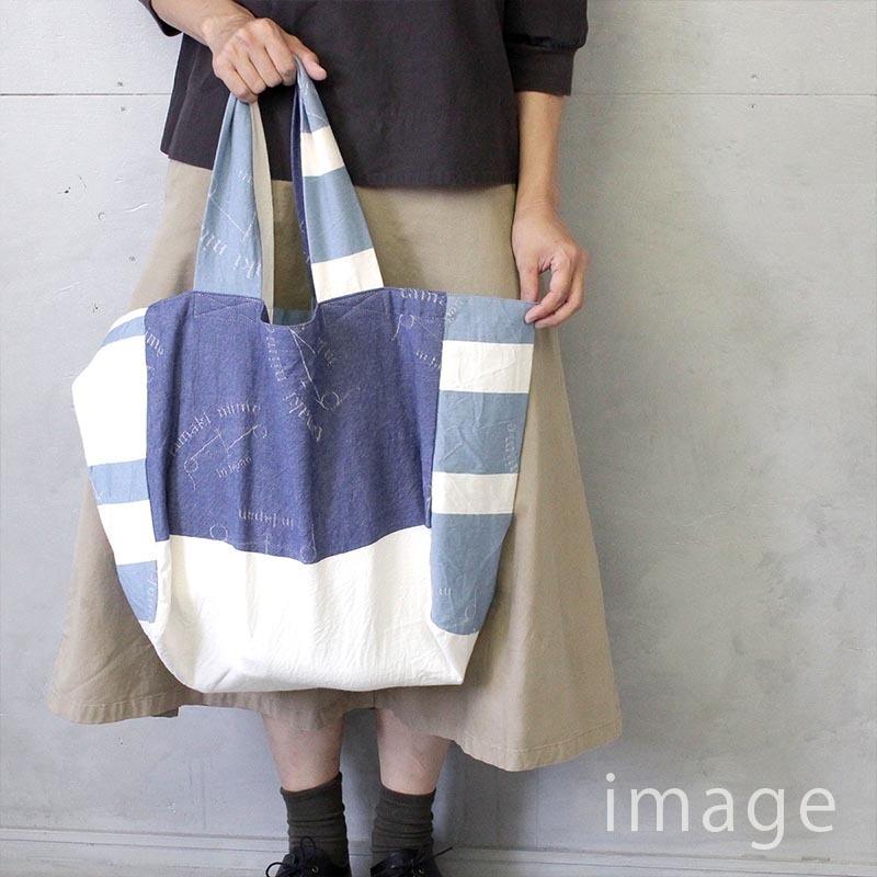 tamaki niime 播州織 たまふくろう中 コットンバッグ 全て一点もの