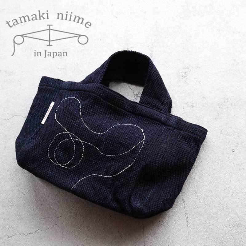 tamaki niime デニム ミニトート 播州織 たまふくろう帳