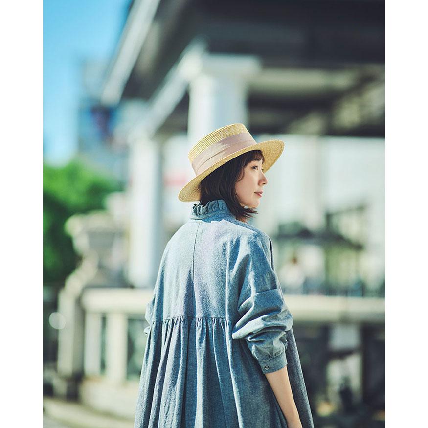 田中帽子店 カンカン帽 つば広 麦わら帽子 Alma(アルマ)ポークパイ型