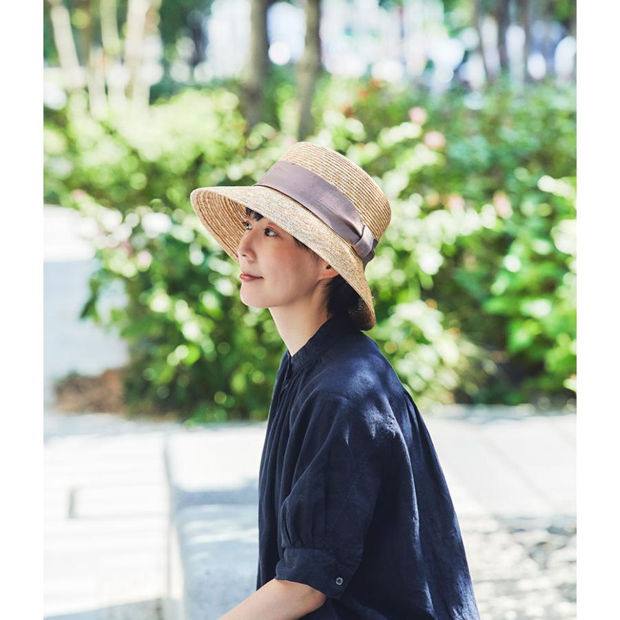 田中帽子店 麦わら帽子 Anika(アニカ)女優帽 クラウン浅め 横 田中帽子店 麦わら帽子 Anika(アニカ)女優帽 クラウン浅め 横