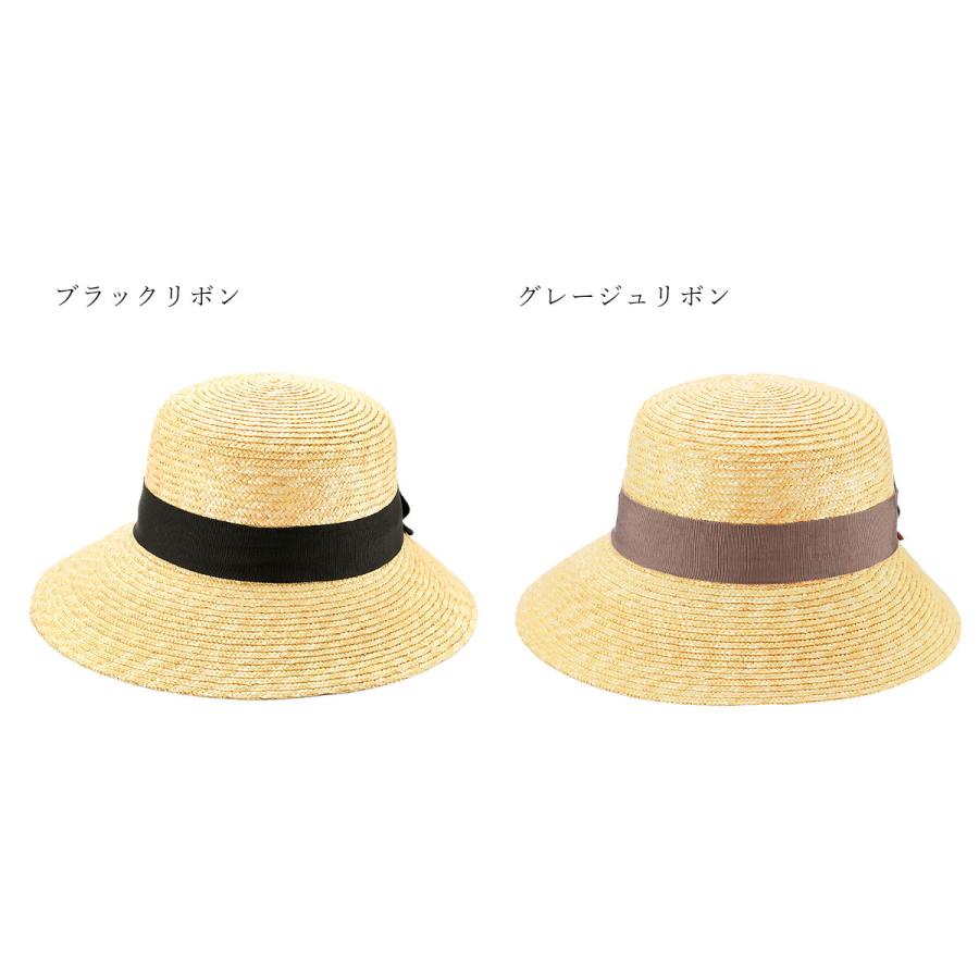 田中帽子店 麦わら帽子 Olivia(オリビア)女優帽 リボン ストローハット