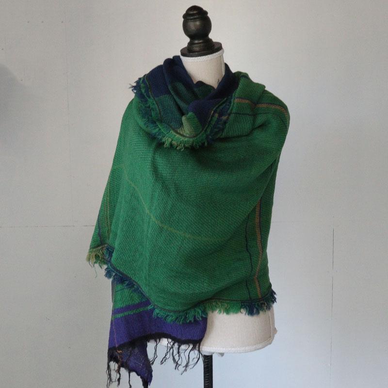 tamaki niime 播州織 ウールコットンショールL roots shawl BIG 110