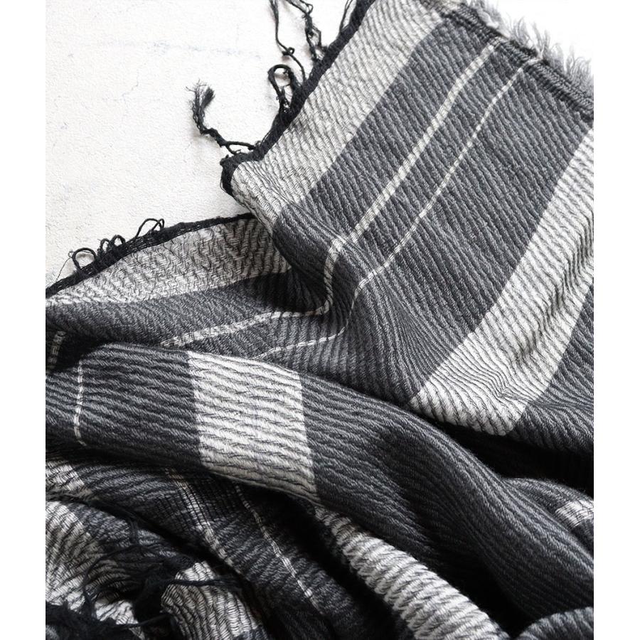 tamaki niime 播州織 ウールコットンショールL roots shawl BIG一重