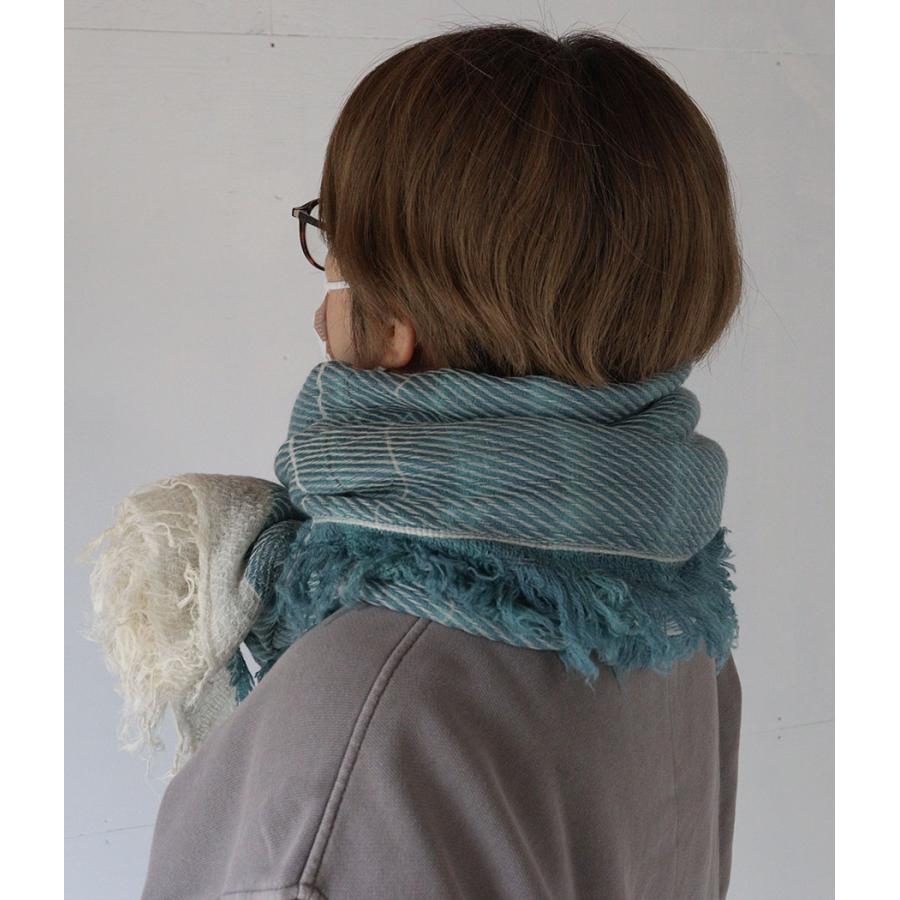 tamaki niime 播州織 ウールコットンショールL roots shawl BIG一重