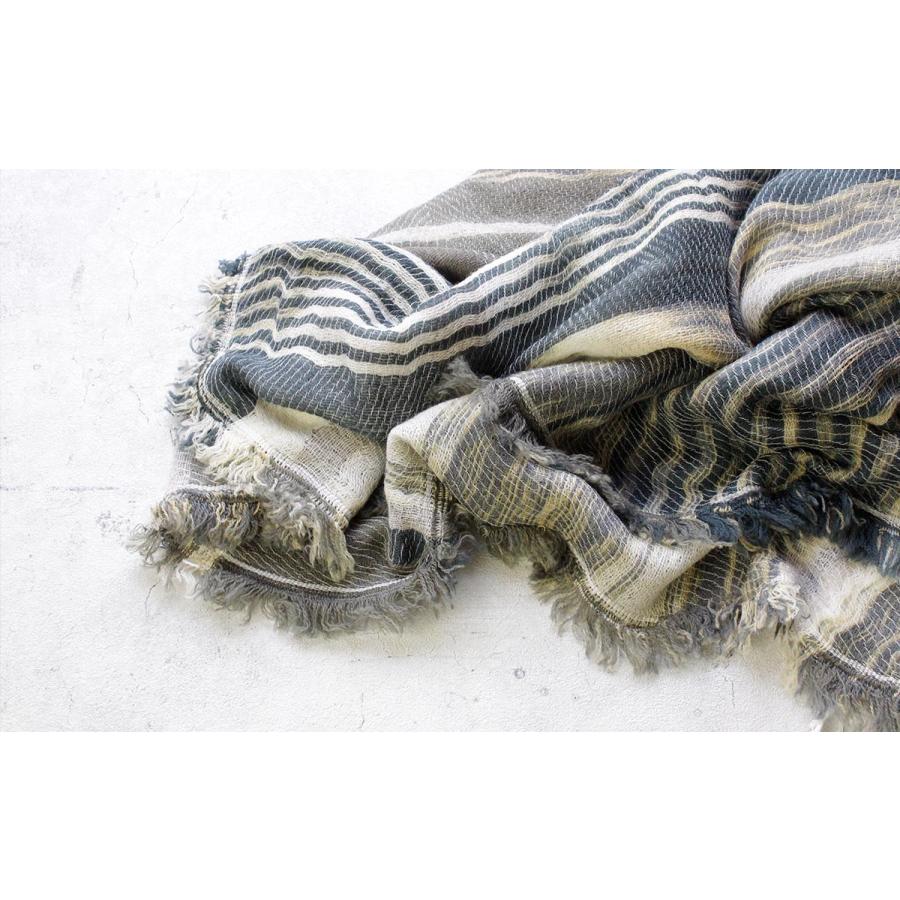 tamaki niime 播州織 ウールコットンショールL roots shawl BIG一重